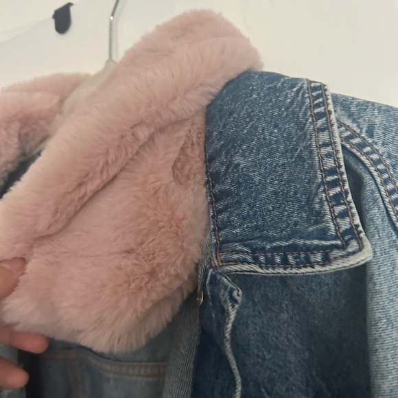 Fur Trim Denim Jacket - Picture 3 of 5